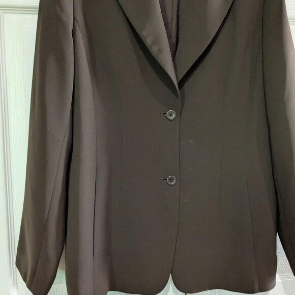 Kate Hill Women's Blazer, Size 12, Brown, Single Breasted, Notch Collar, Pockets - Picture 5 of 15